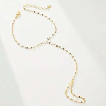 Long tiantian Hand Chain Bracelet Ring Bracelet Hand Chain Gold Bracelets for Women Gifts for Christmas Silver Hand Chain Jewelry for Women Trendy Stocking Stuffers