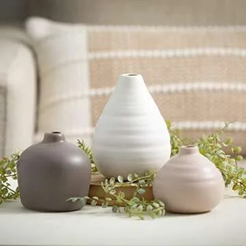 Sullivans Modern Ceramic Bud Vases Set of 3 for Home Decor