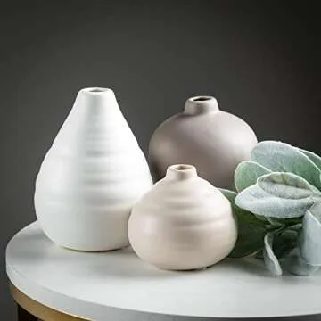 Sullivans Modern Ceramic Bud Vases Set of 3 for Home Decor