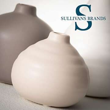 Sullivans Modern Ceramic Bud Vases Set of 3 for Home Decor