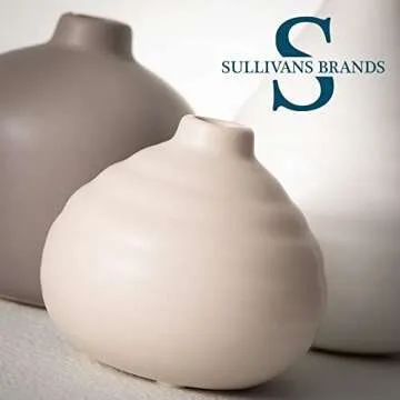 Sullivans Modern Ceramic Bud Vases Set of 3 for Home Decor