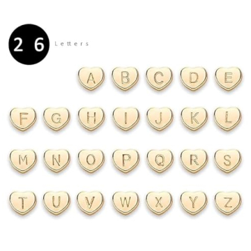 Handmade 14K Gold Plated Tiny Initial Heart Necklace for Women