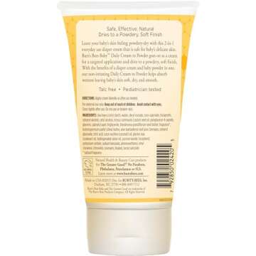 Burt's Bees Baby 2-in-1 Diaper Cream and Powder with Shea Butter, Pediatrician Tested, 4 Ounces