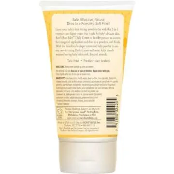 Burt's Bees Baby 2-in-1 Diaper Cream and Powder with Shea Butter, Pediatrician Tested, 4 Ounces