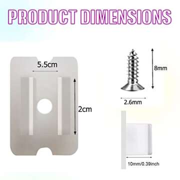 dobestyou 100 set LED neon light clips ，PP material with screws, suitable for 6x12mm LED neon stri...