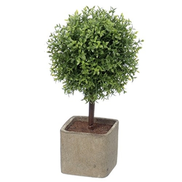 WHW Realistic Faux Boxwood Ball Topiary Tree - 10.25" Tall