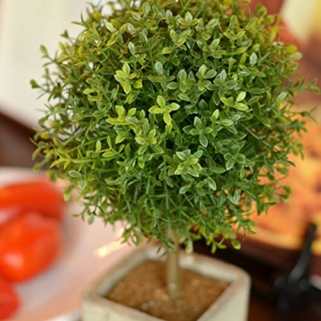 WHW Realistic Faux Boxwood Ball Topiary Tree - 10.25" Tall