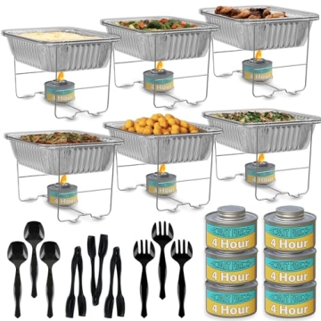 Chafing Dish Set - 6 Pack Disposable Catering Supplies