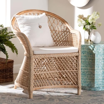 bali & pari Casilda Braided Natural Rattan Arm Chair