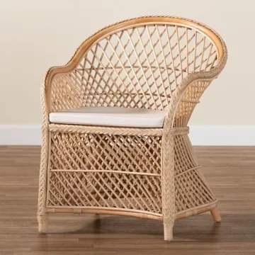 bali & pari Casilda Braided Natural Rattan Arm Chair
