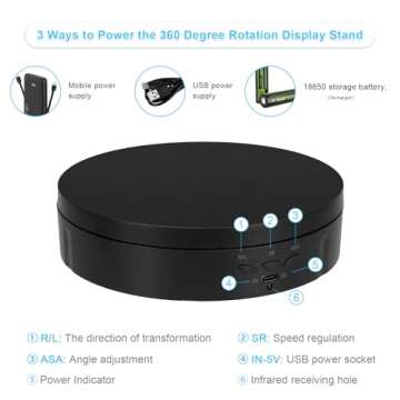 Remote Motorized Rotating Display Stand, Electric Rotating Platform with 5.74/7.08/8.66in Replacemen...