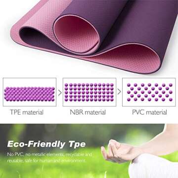 TOPLUS Yoga Mat - Upgraded Thick Yoga Mat Eco Friendly Non-Slip Exercise & Fitness Mat with Carrying Strap, Workout Mat for All Type of Yoga, Pilates(1/4 inch-1/8 inch) for men women