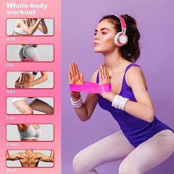 SZHLUX Resistance Bands Set with Instruction Guide and Carry Bag, Versatile for Body Sculpting, Strength Training, and Rehabilitation-Set of 5, Pink