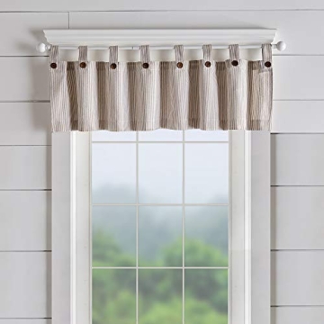 Elegant Elrene Home Fashions Tucker Ticking Stripe Window Valance, 60x15 for Kitchen or Bathroom, 1 ...
