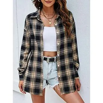 Bozanly Flannel Plaid Shirt for Women – Stylish & Comfy