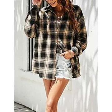 Bozanly Flannel Plaid Shirt for Women – Stylish & Comfy