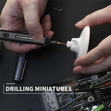 AM ARROWMAX Mini Electric Drill 13 in 1 with Aluminium Box, Cordless, LED Lights, Needle Vise Hand Drill Kit, 10 HSS Drill Bits, 3/32-Inch Keyless Chuck, Variable Direction ，(SDS MINI) Black