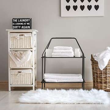 Jetec Farmhouse Laundry Room Decor Funny Room Box Signs Rustic The Laundry Is Looking at Me Dirty Again Wood Box Sign for Home Bathroom Decoration, 6 x 3.54 x 1.77 Inches(Black)