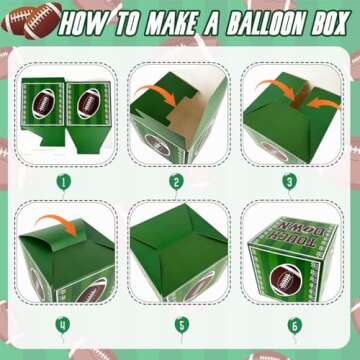 Football Party Decorations First Birthday Decorations 3Pcs ONE Balloon Boxes for 1st Birthday Football Cardboard Box for Boy Girl Birthday Party Supplies