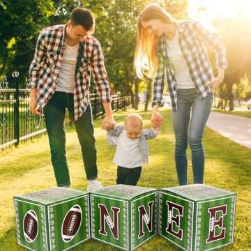 Football Party Decorations First Birthday Decorations 3Pcs ONE Balloon Boxes for 1st Birthday Football Cardboard Box for Boy Girl Birthday Party Supplies