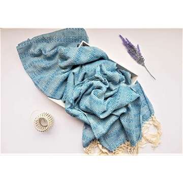 Baby Trapoz Mexican Rebozo Shawl, Ideal for Natural Birth, Doula Massage, 118.11", Turquoise