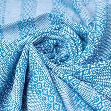 Baby Trapoz Mexican Rebozo Shawl, Ideal for Natural Birth, Doula Massage, 118.11", Turquoise