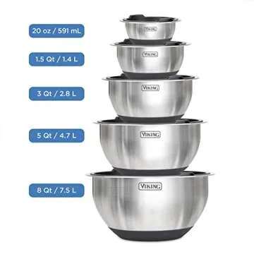 Viking 10-Piece Stainless Steel Mixing Bowl Set for Chefs