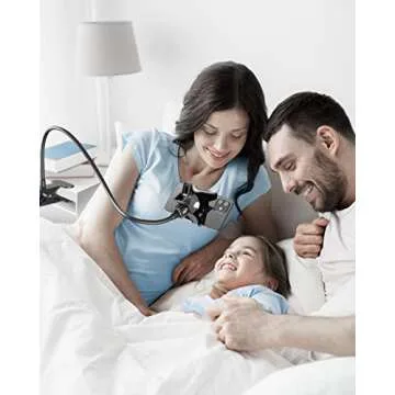 BESTEK BTIH600BK Gooseneck Phone Holder, Lazy Bracket 360° Swivel for iPhone and Other Smart Phones for Bedroom, Office, Bathroom, Kitchen, Black