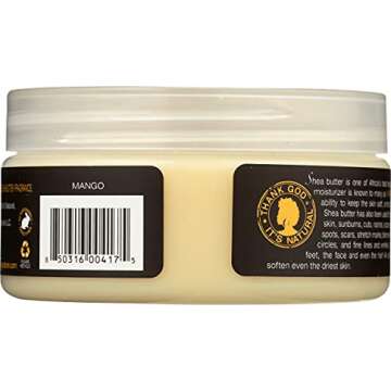 tgin Organic Raw Unrefined Shea Butter - Mango - For Natural Hair - Dry Hair - Curly Hair - 8 Oz