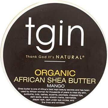 tgin Organic Raw Unrefined Shea Butter - Mango - For Natural Hair - Dry Hair - Curly Hair - 8 Oz