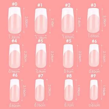 cobee Press on Nails Square Long, 360 Pcs Coffin Fake Nails French Tip Nude Color False Nail Glossy Full Cover Glue on Nails Ballerina Nail Art Manicure Decorations for Women Girls(Rectangle)