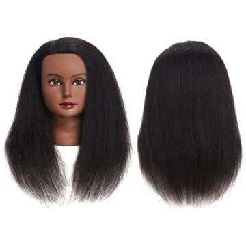 Traininghead 100% Real Hair Mannequin Head Training Head Cosmetology Doll Head Manikin Practice Head...