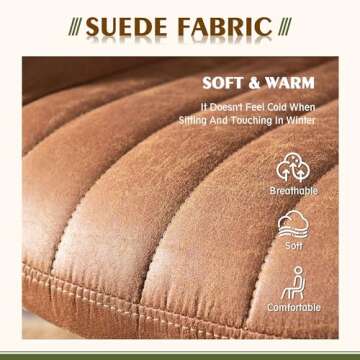 CAODOC High Back Office Chair,Modern Swivel Office Chair,Brown Suede Fabric Gaming Chair,Height Adjustable Home Office Desk Chair with Lumbar Support