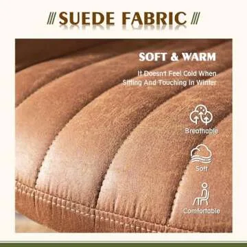 CAODOC High Back Office Chair,Modern Swivel Office Chair,Brown Suede Fabric Gaming Chair,Height Adjustable Home Office Desk Chair with Lumbar Support