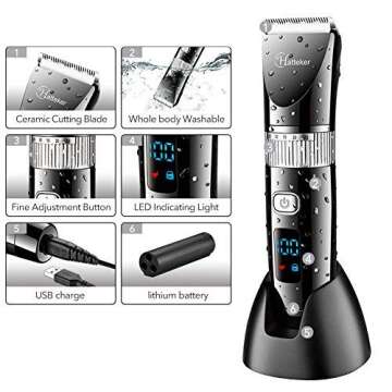 Hatteker Cordless Hair Trimmer Pro for Men - Waterproof & Rechargeable