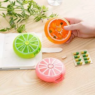 3PCS Pill Cases Rotatable Organizer for Easy Medication Management