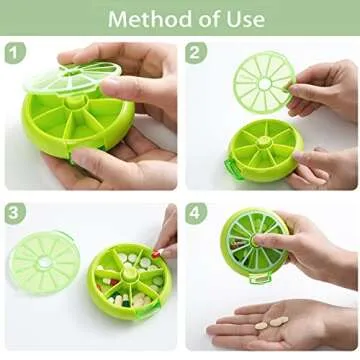 Colorful Rotatable Pill Organizer for Easy Medication