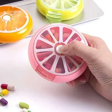 Colorful Rotatable Pill Organizer for Easy Medication