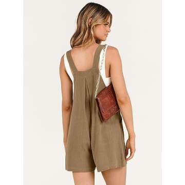 ANRABESS Loose Linen Summer Rompers for Women