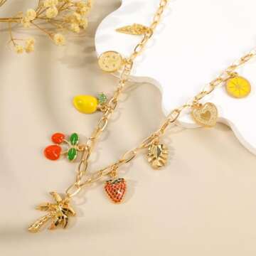 Trendy Gold Charm Necklace for Women Summer Style Jewelry
