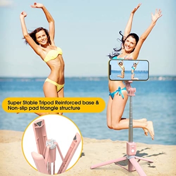 Selfie Stick Tripod 44-inch with Remote for iPhone and Android