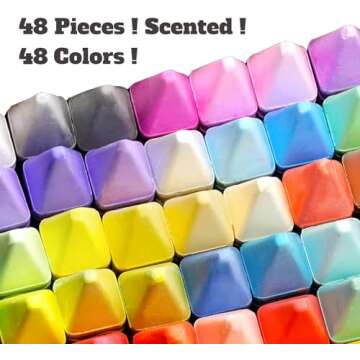 BEROXII 48 Gorgeous Colors Scented Neon Sidewalk Chalk for Kids, 48 PCS Jumbo Redefining Outdoor Cre...