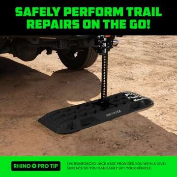 Rhino USA Recovery Traction Boards (Black) - Ultimate Offroad Tracks Board for 4x4 Vehicles - Best Off-Road Accessories for Sand, Mud & Snow - Heavy Duty Zipper Carry Bag Included