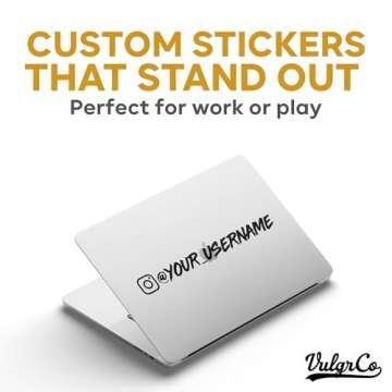 VulgrCo Custom Social Media Stickers - Durable Vinyl Username Tags for Cars