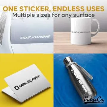 VulgrCo Custom Social Media Stickers - Personalized Vinyl Tags