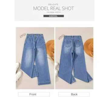 High Waisted Stretchy Wide Leg Jeans for Women