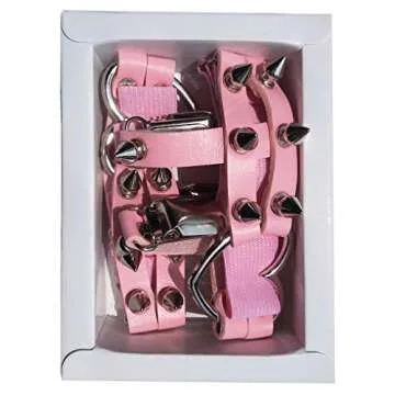 Women Sexy Leather Heart Garters Punk Rock Rivet Stud Leg Ring 2pcs