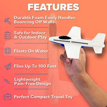 Airplane Toy Foam Glider: Airplane Toys For 3 Year Old & Airplanes For Kids 2-4 Toy Airplane For Boys&GirlsFoam Model Plane & Planes Air Plane Toy, Toddlers