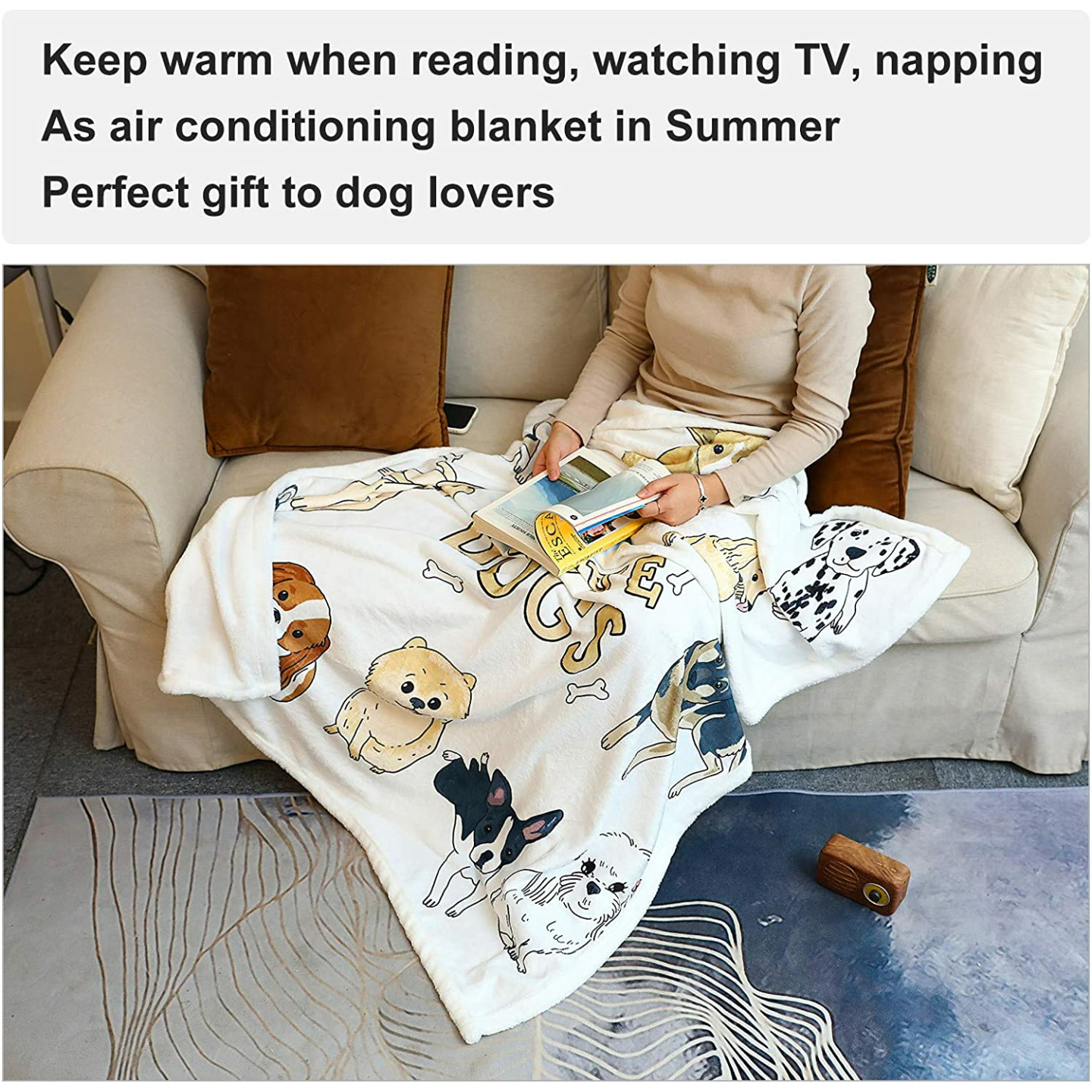 Zevrez Cartoon Dog Blanket 48x60 for Kids