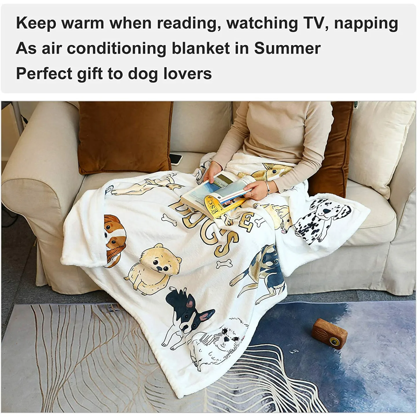 Zevrez Cartoon Dog Blanket 48x60 for Kids